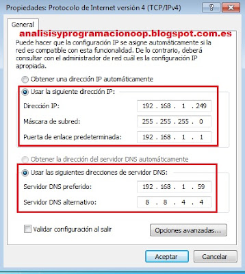 Propiedades protocolo de internet IPv4