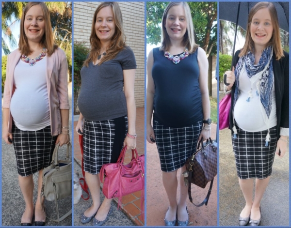AwayFromBlue | ASOS tartan check maternity pencil skirt 4 ways