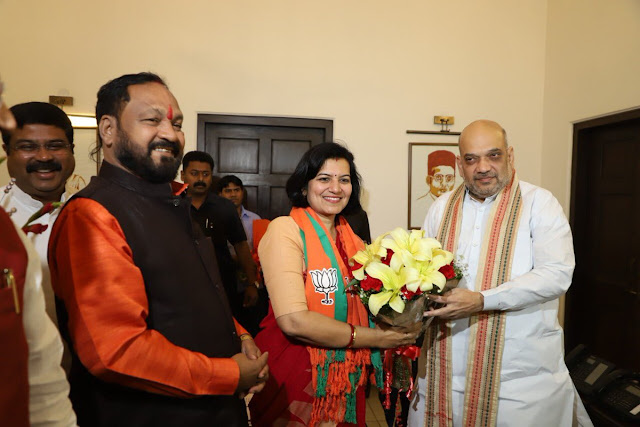 Former Indian Administrative Service (IAS) officer Aparajita Sarangi has formally joined Bharatiya Janata Party on Tuesday during a program held at the residence of BJP's national president Amit Shah in New Delhi.
