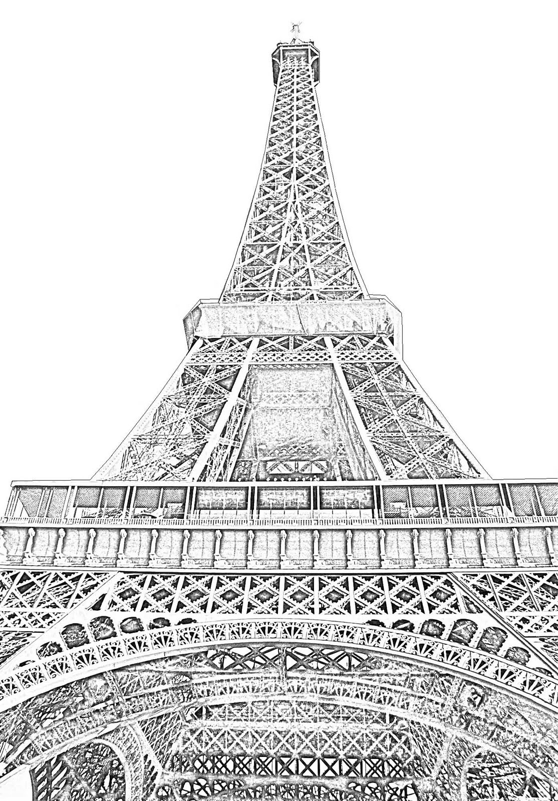 Stock Pictures: Eiffel Tower sketches and silhouettes