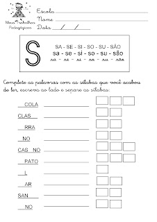 Resultado de imagem para sa-se-si-so-su-são meus trabalhos pedagógicos