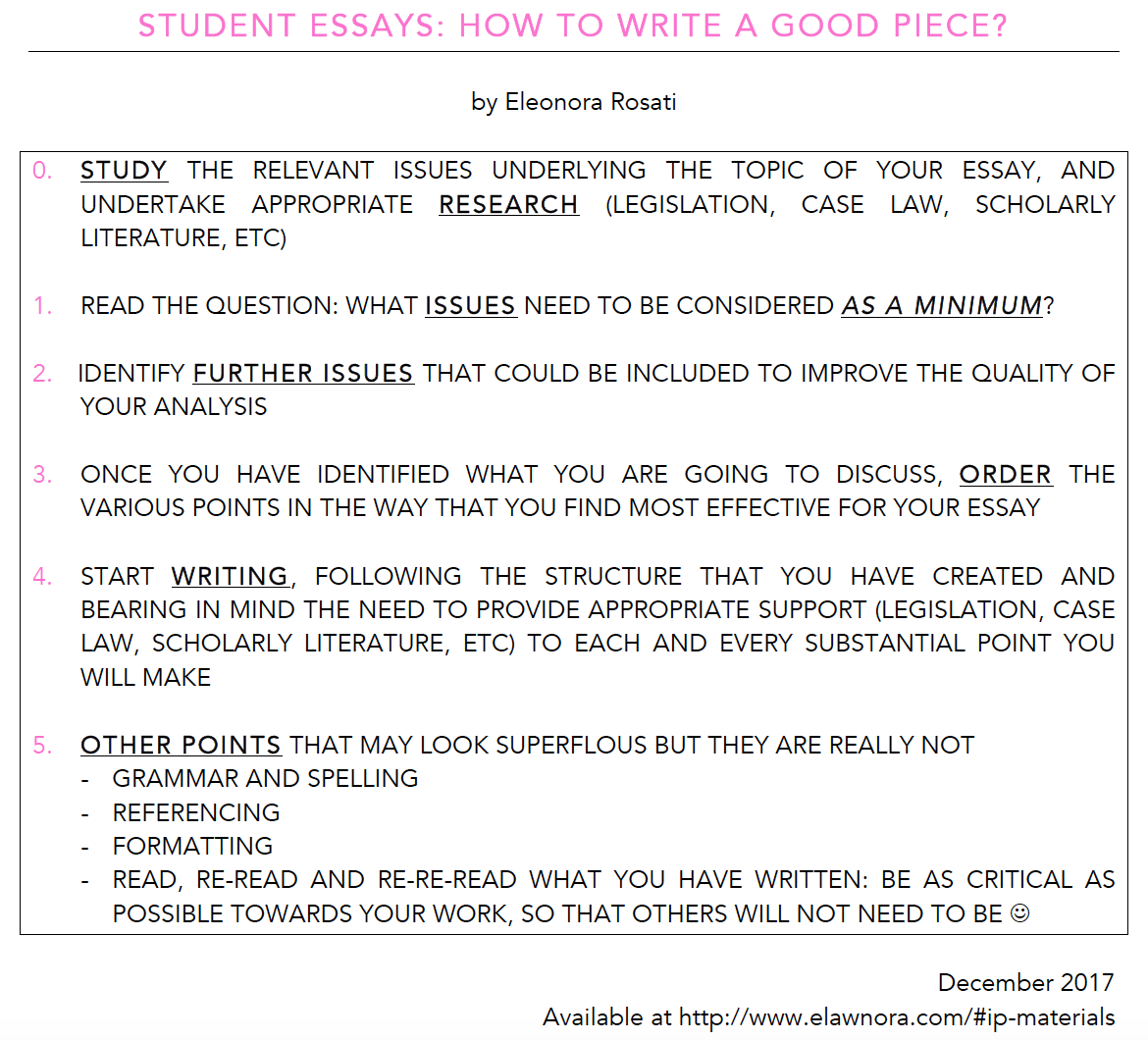 how to write a good legal essay