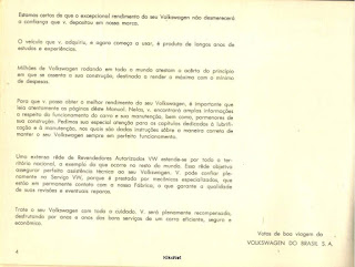 Manual do Proprietário Fusca 1972 1300 e 1500