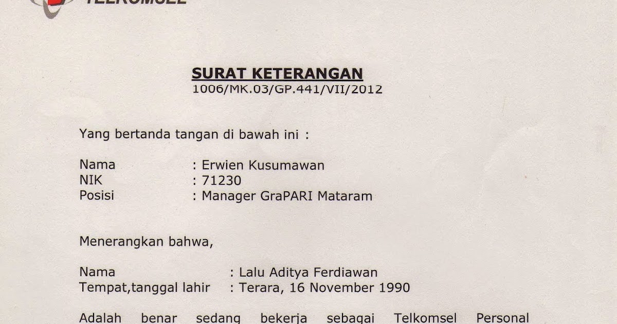 Gembels C&P: Contoh Surat Lamaran, CV & Surat Keterangan 