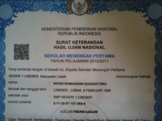 Kode QR pada Surat Keterangan Hasil Ujian Nasional (SKHUN)