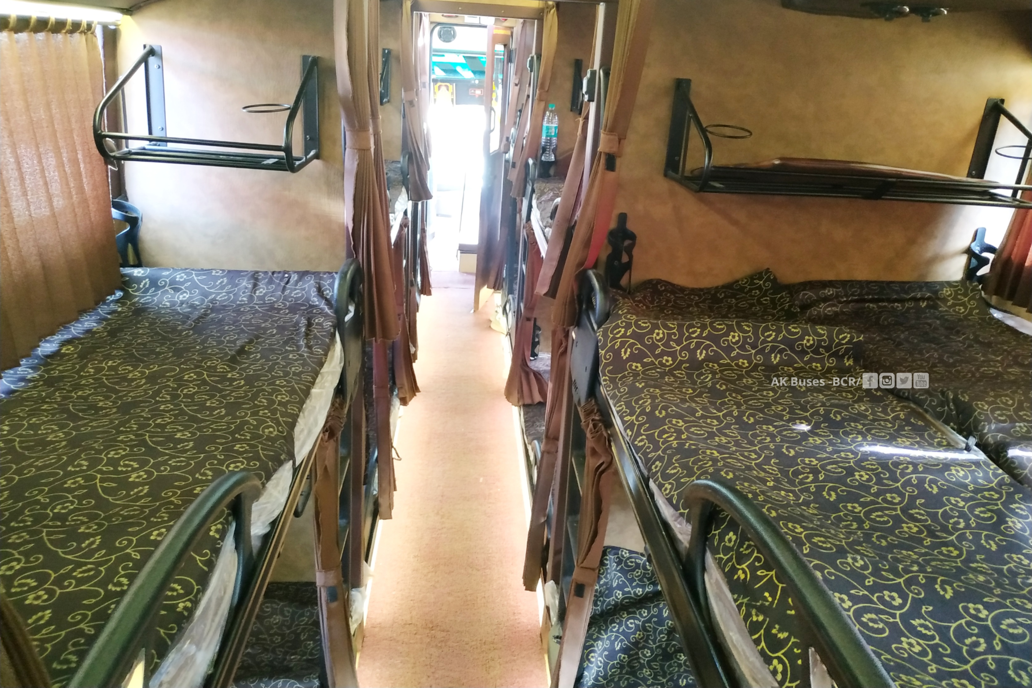 Payal Travels Gliderz interior double sleeper