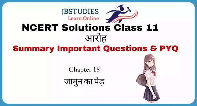 Solutions class 11 Core hindi आरोहChapter 18 - जामुन का पेड़