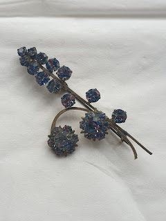 Rainbow glass vintage brooch 1930s