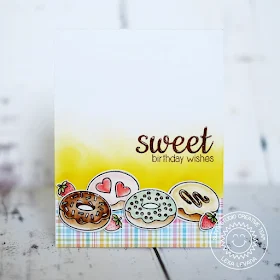 Sunny Studio Stamps: Sweet Shoppe Sweet Birthday Wishes Donuts Card by Lexa Levana.