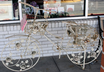 wrought iron planter bike