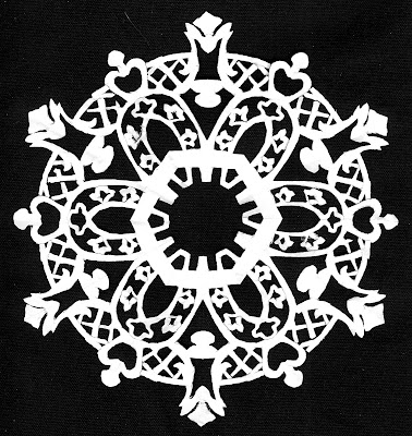 Medallion, Matisse, lattice, Sarah Myers, S. Myers, cut paper, arte, design, art, repeat, modern, white, snowflake, cut-out, arches, flowers, contrast