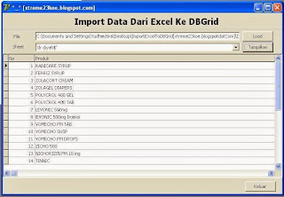 Import Data Dari Excel ke DBGrid delphi