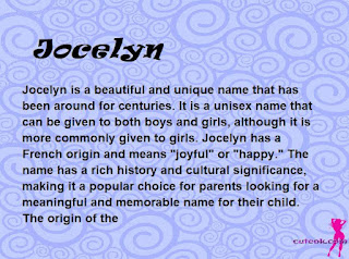 meaning of the name "Jocelyn"