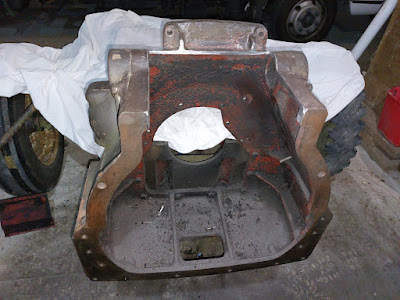 David Brown flywheel housing cut for electric conversion project