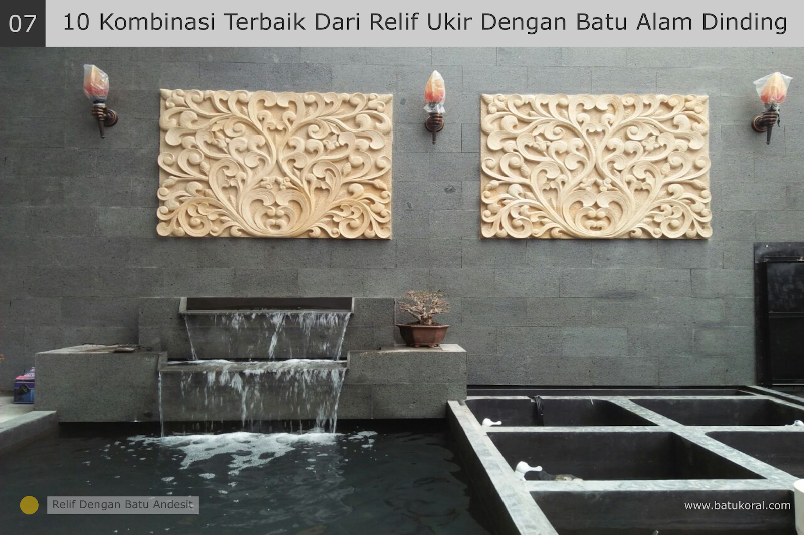 10 Kombinasi Terbaik Dari Relif Ukir dengan Batu  alam 