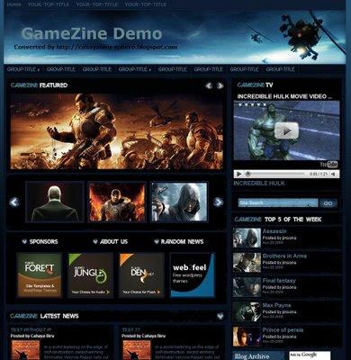 Gamezine Blogger Template