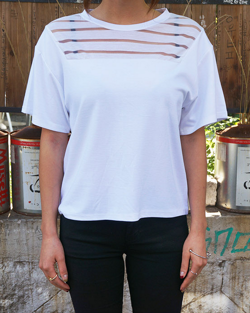 See-Through Panel T-Shirt