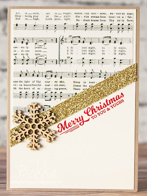 Musical Merry Christmas Snowflake Card made using Stampin' Up! UK Supplies - get them here