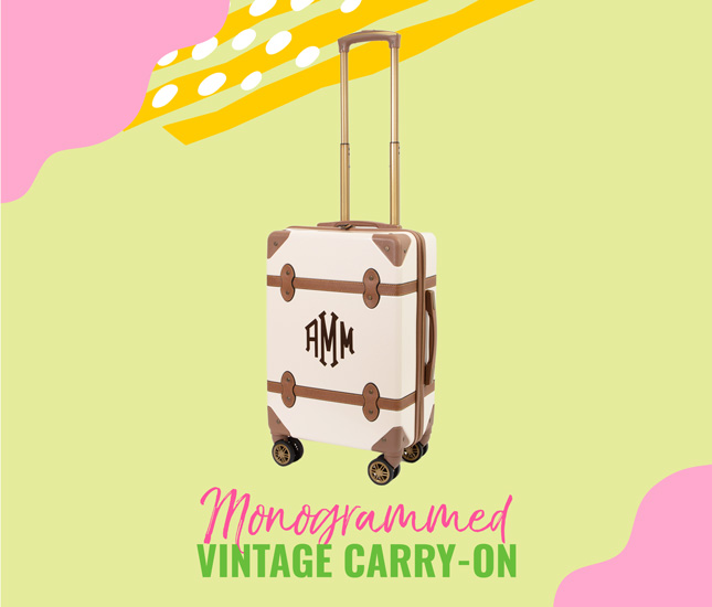 Monogrammed Vintage Carry-On from Marleylilly