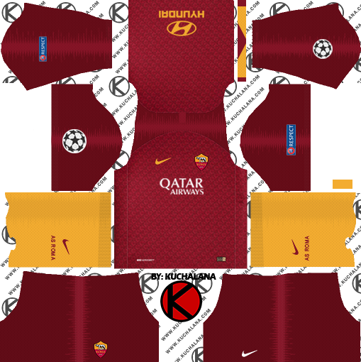 As Roma 201819 Kit Dream League Soccer Kits Kuchalana