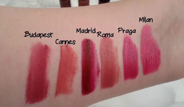 Labiales Nyx swatches soft matte