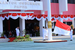 Upacara Peringatan Detik-Detik Proklamasi di Kantor Gubernur Papua Berlangsung Khidmat