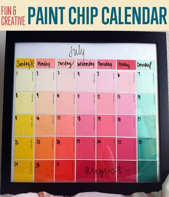  Paint chip calendar.
