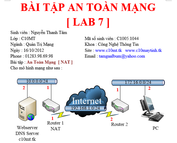 Bài tập AN TOÀN MẠNG [ LAB 7 ]