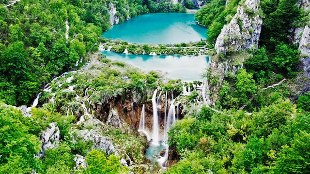 beautiful place Plitvice Lakes National Park, Croatia