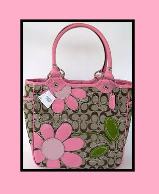 Coach Pink Floral Bleecker Signature Purse #14724 - RM735