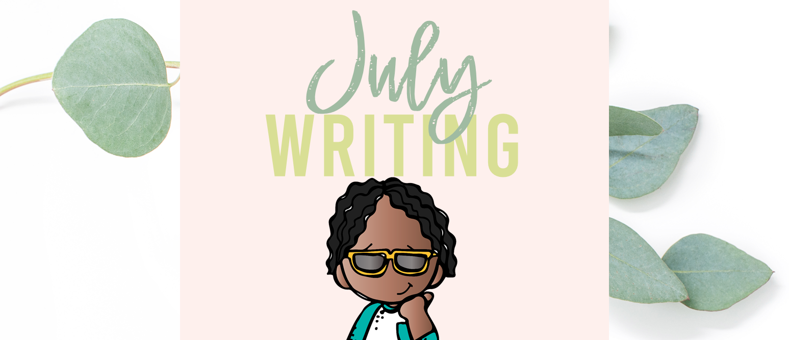 July writing prompt templates for daily journal writing or a writing center in Kindergarten First Grade Second Grade