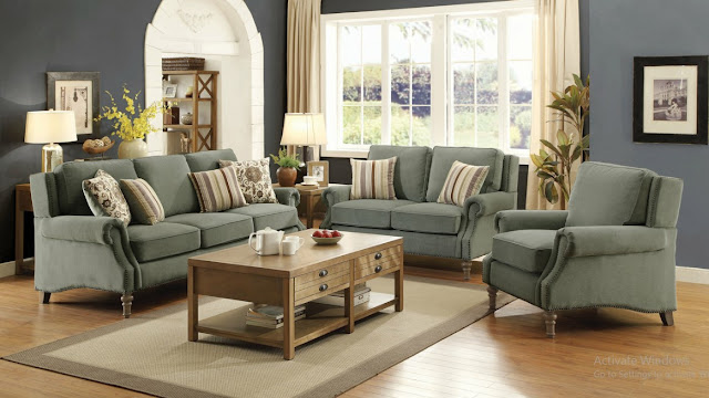 Sage green living room furniture