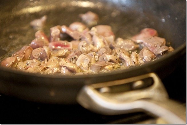 Sautee of Duck Hearts and Gizzards