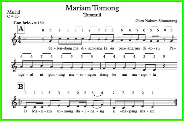 not lagu mariam tomong