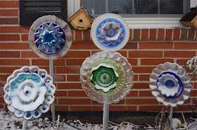 Glass Garden Flowers in Snow