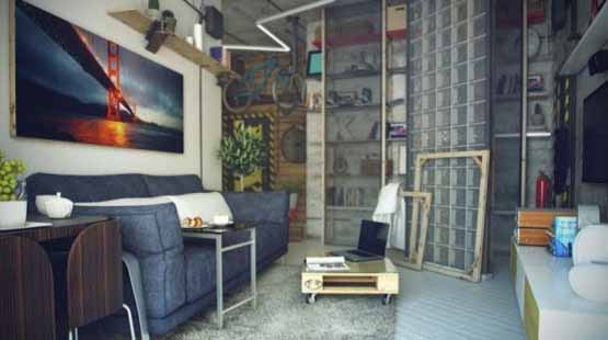 desain casual, desain rumah minimalis, gaya industrial