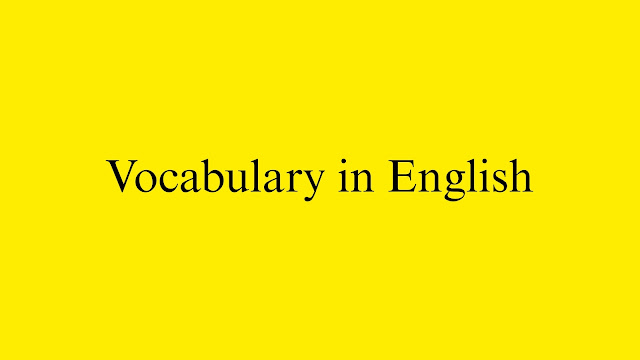 Daily Use English Vocabulary