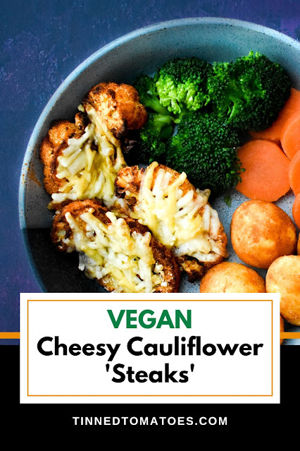vegan cheesy cauliflower steaks pin