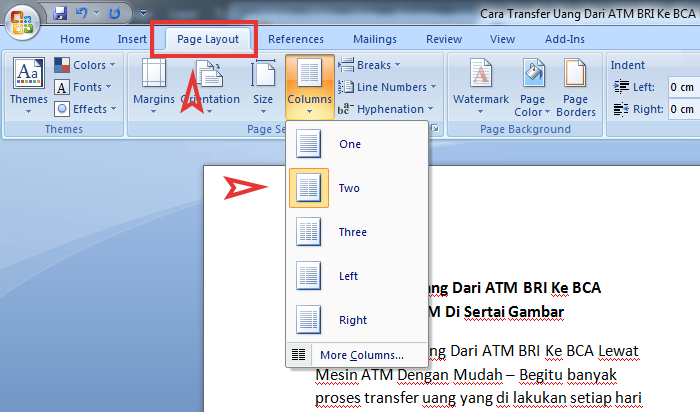 Cara Membagi Satu Lembar Kerja MS Word Menjadi Dua Bagian