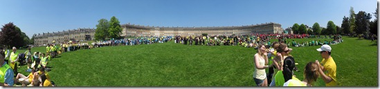Human olympic rings world record attempt Bath Royal Crescent