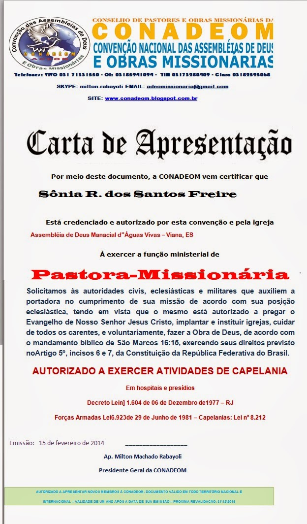 Collection of Modelo De Carta Para Apresentao De Igrejas 