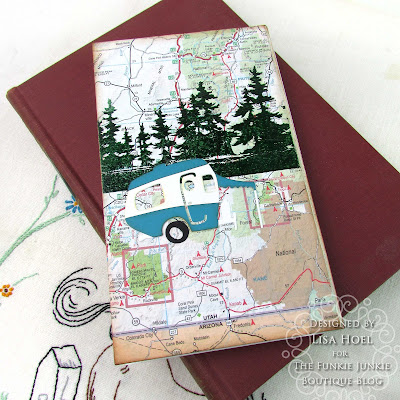 Lisa Hoel for The Funkie Junkie Boutique - "Get Ready to Travel" road trip notebook   #creativejuicefreshsqueezed  #mymakingstory #tim_holtz #thefunkiejunkieboutique #sizzix