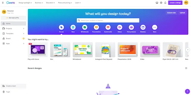 Canva Website Homepage