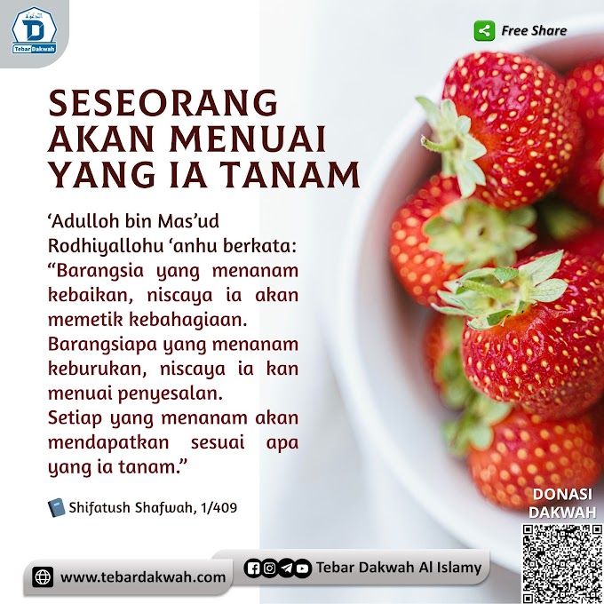 SESEORANG  AKAN MENUAI YANG IA TANAM