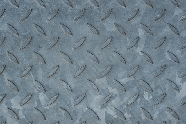Galvanised metal floor plate texture