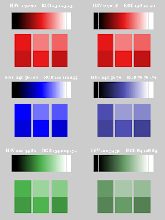 Color Pattern; Small Blocks on Bottom;  Non-Dithered Gradient; Mode Color