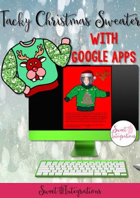 Have you ever gone to a Tacky Christmas Sweater Party? Designing a Tacky Christmas Sweater with Google is a fun activity that involves creativity, writing, and computer skills. Students can even add more descriptive words to each other's creation.