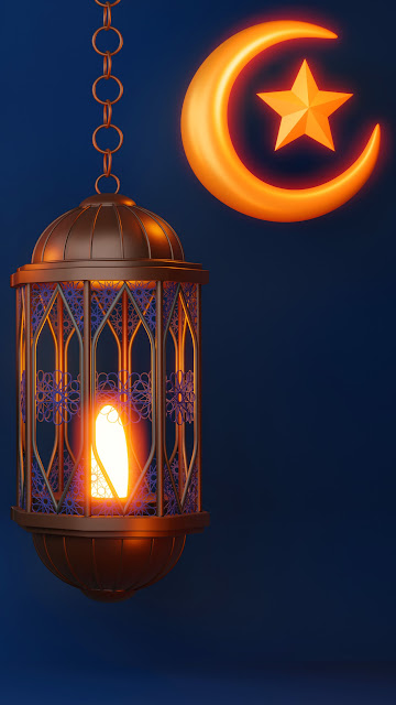 صورة هلال ونجمة وفانوس شهر رمضان ، صور اسلامية بدقة 4K