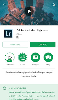 Adobe lightroom mobile adalah aplikasi yang dikembangkan oleh Adobe untuk versi smartphone