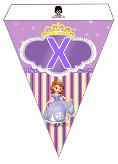 Banderines para Cumpleaños de la Princesa Sofía para Imprimir Gratis. Sofia the First Free Printable Bunting.